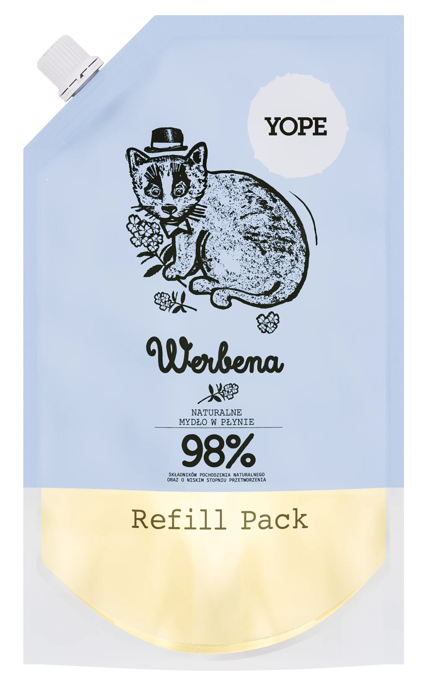 YOPE wkład uzupełniający mydło w płynie werbena, Refill, 500 ml