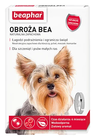 Bephar obroża BEA naturalna zapachowa przeciw pchłom kleszczom meszkom i komarom dla psów ras małych i szczeniaków, 1 szt.