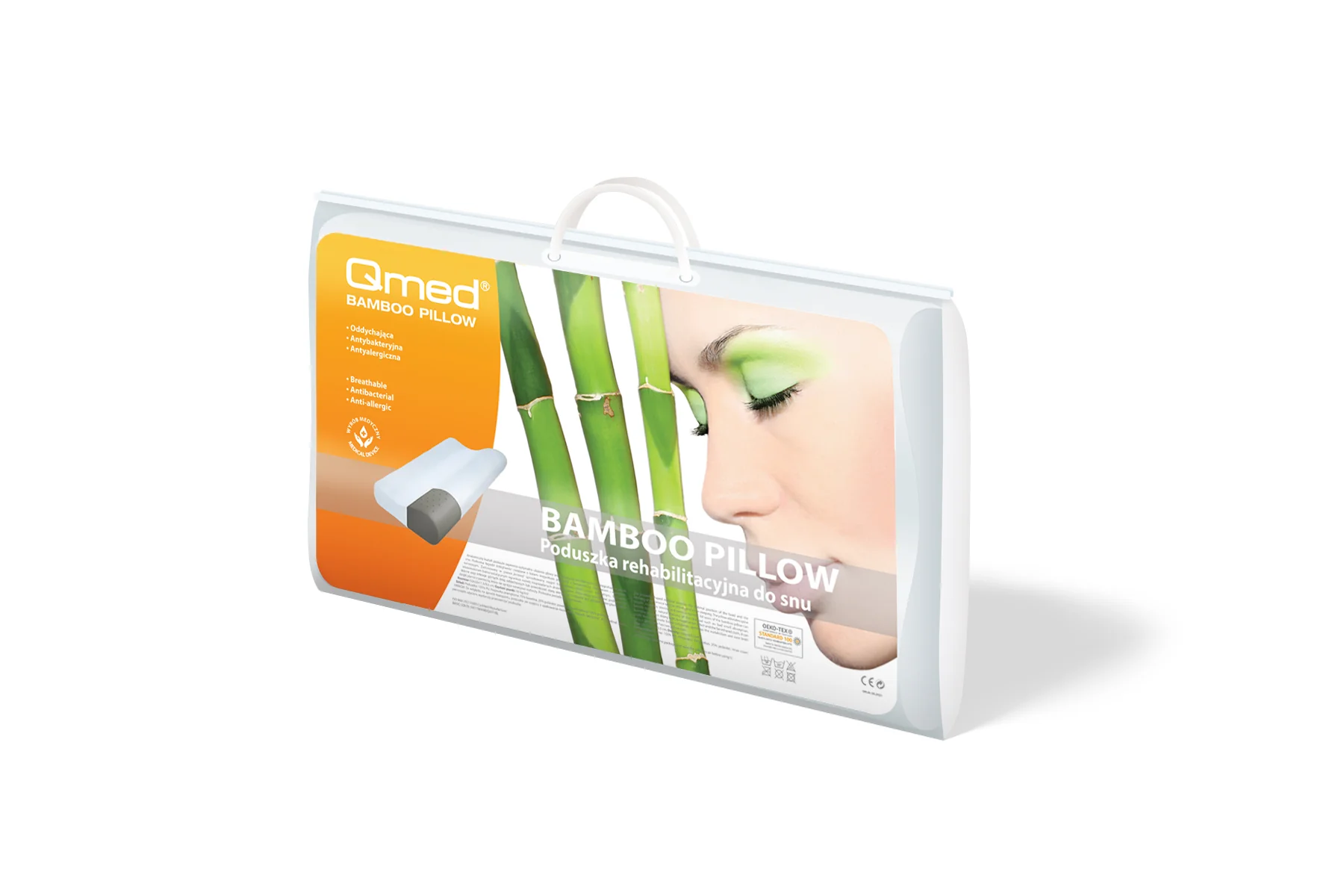 Qmed Bamboo Pillow ortopedyczna poduszka do snu z bambusem, 1 szt.