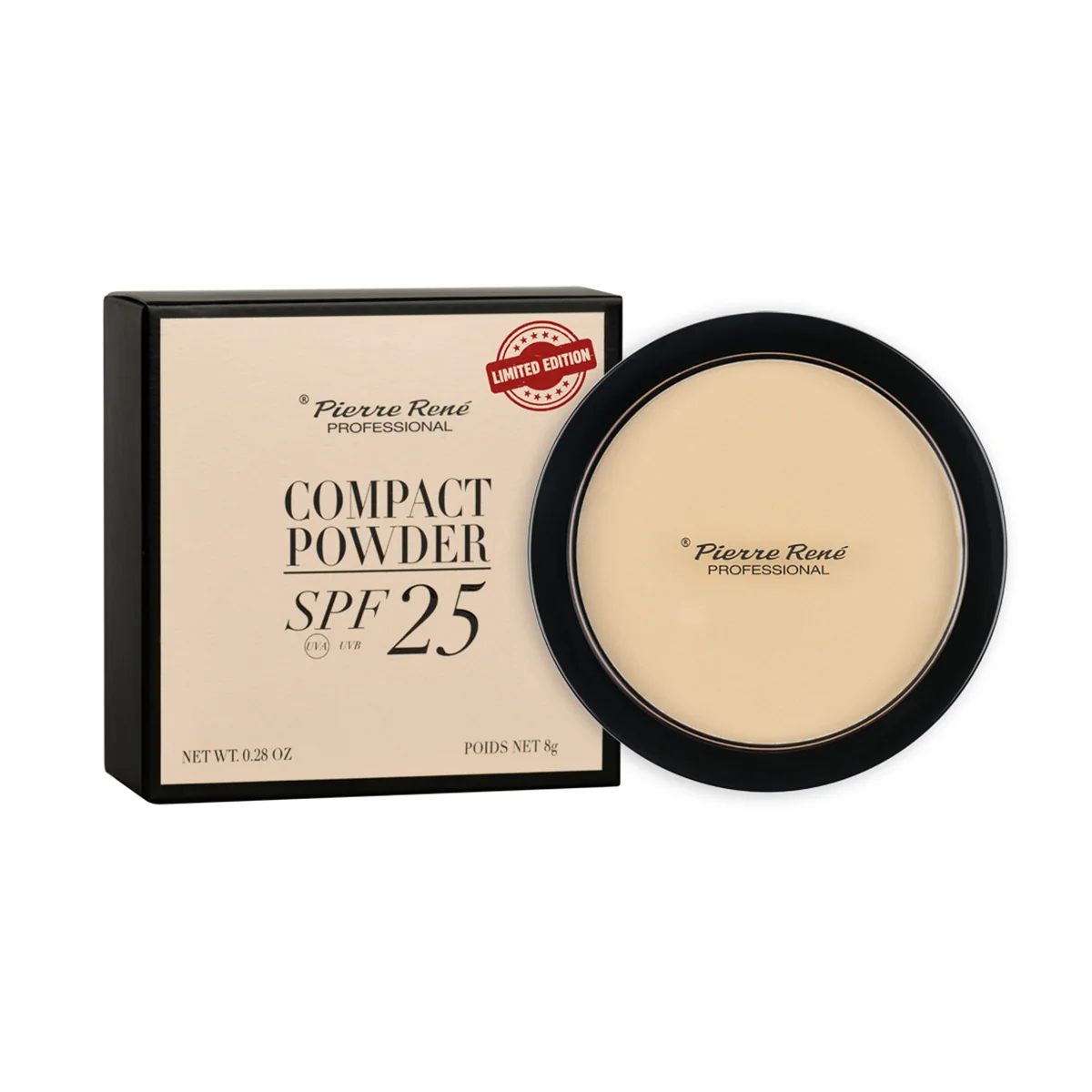 Pierre René Professional Compact Powder puder prasowany SPF 25 nr 101 Porcelain, 8 g