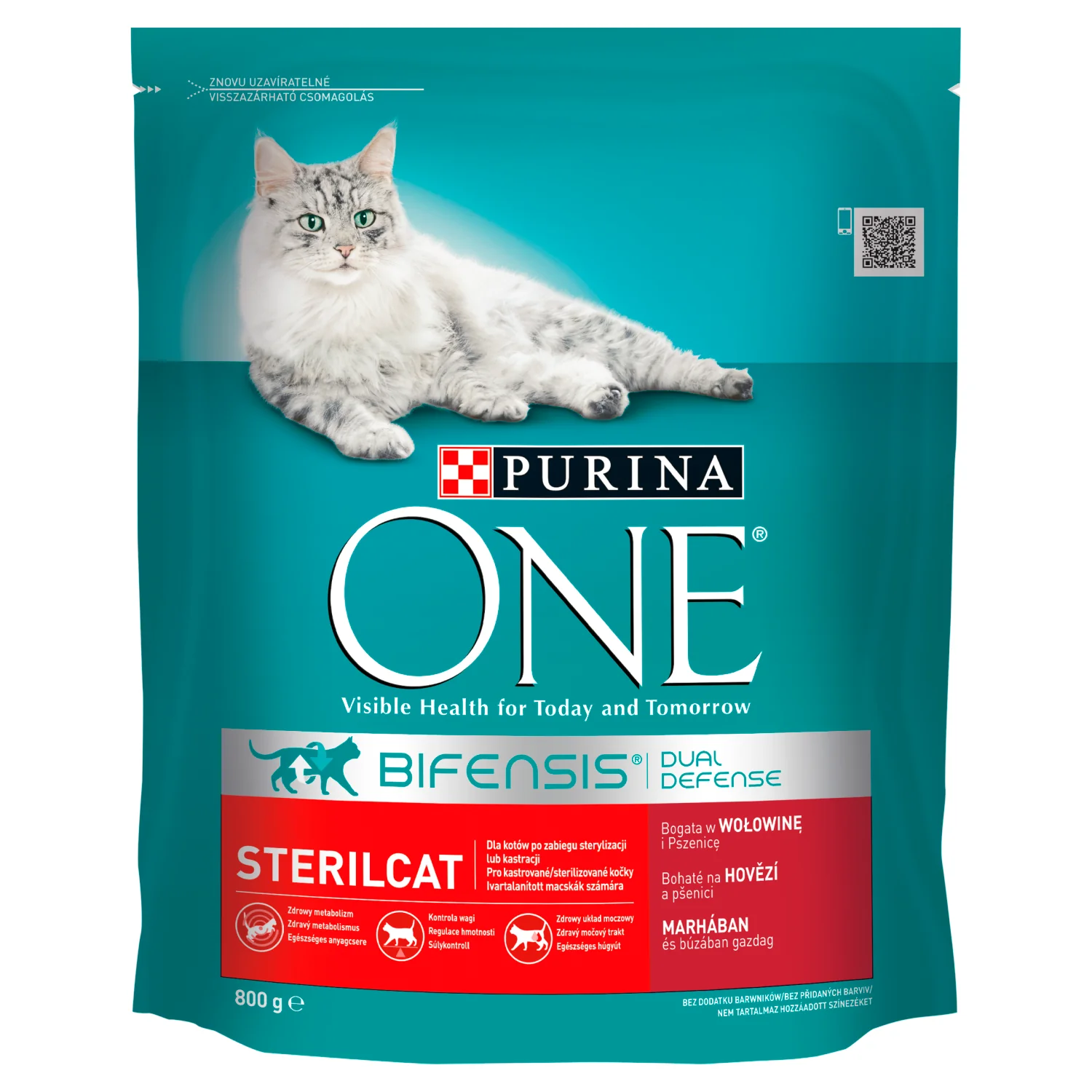 Purina ONE Sterilcat pełnoporcjowa karma dla dorosłych kotów bogata w wołowinę i pszenicę, 800 g