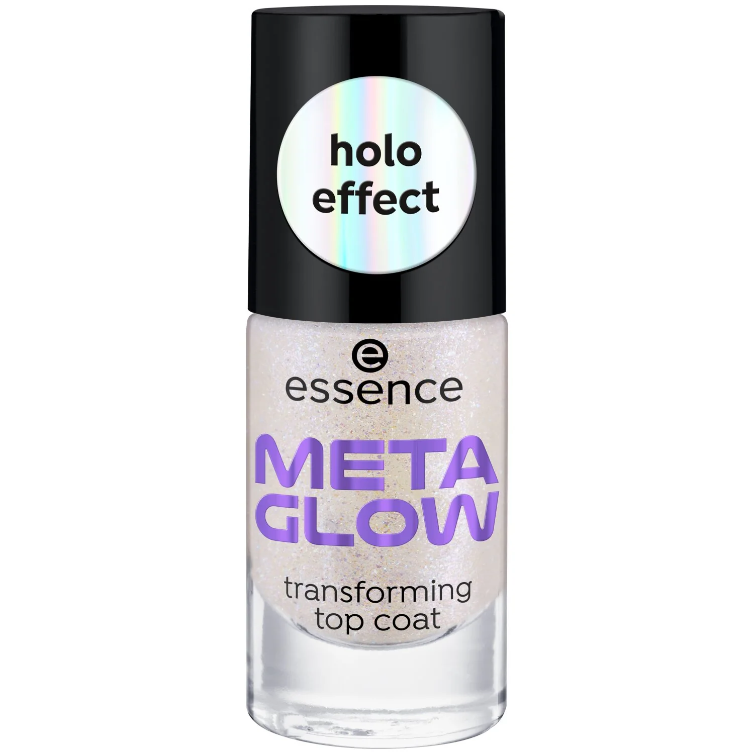 Essence Meta Glow Transforming  Top Coat do paznokci z efektem holograficznym, 8 ml 