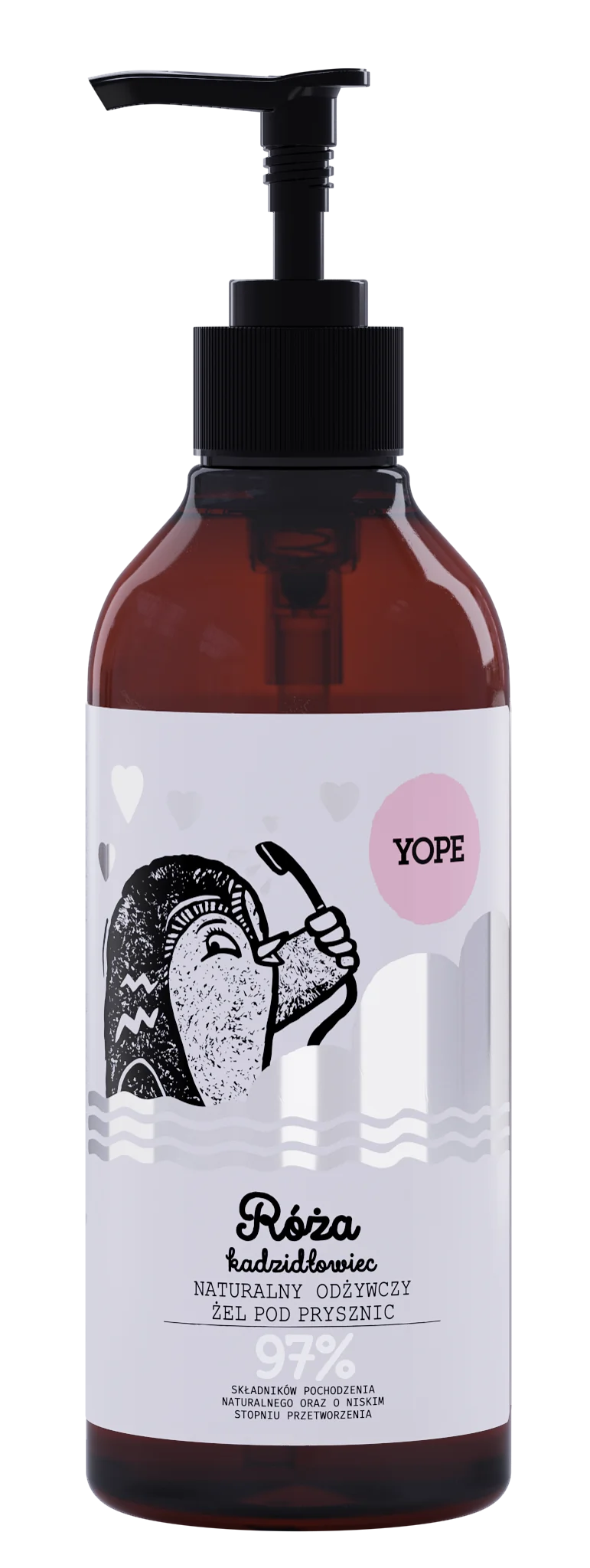 YOPE naturalny żel pod prysznic Róża i kadzidłowiec, 400 ml