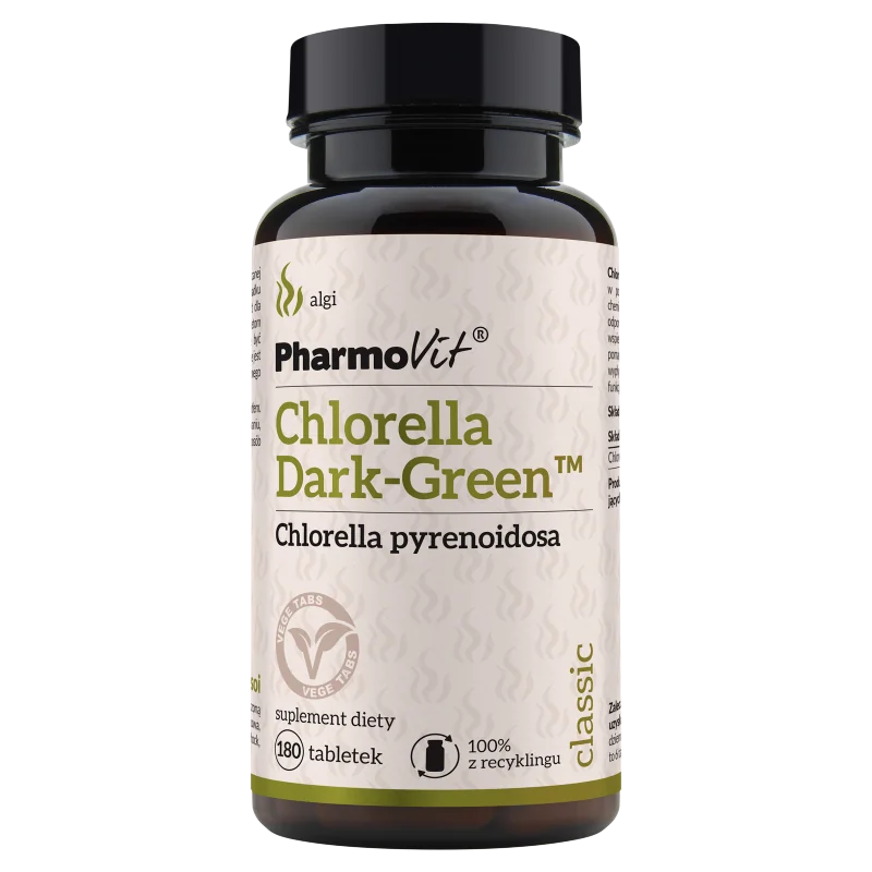 Pharmovit Classic Chlorella Dark-Green™, suplement diety, 180 tabletek