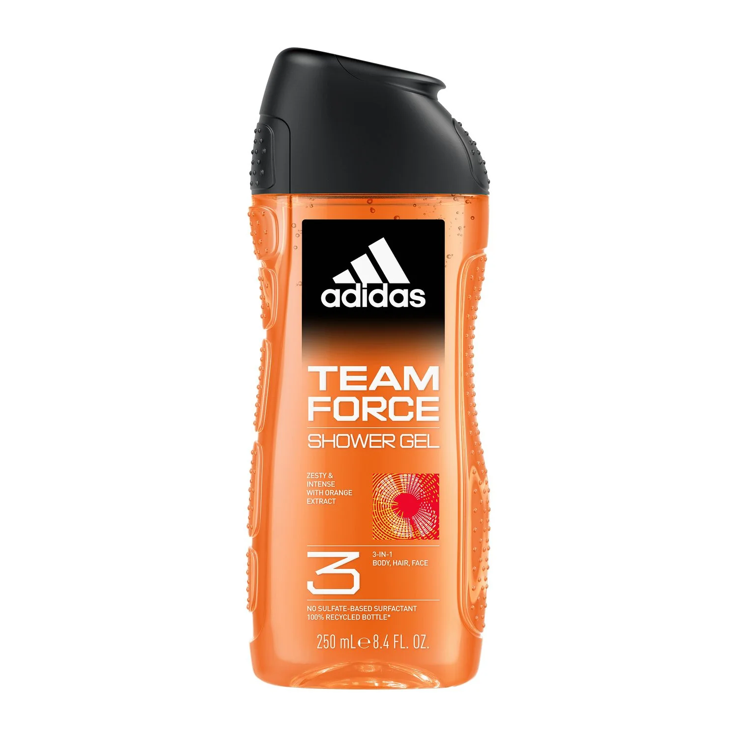 adidas Team Force, żel pod prysznic 3 w 1 dla mężczyzn, 250 ml