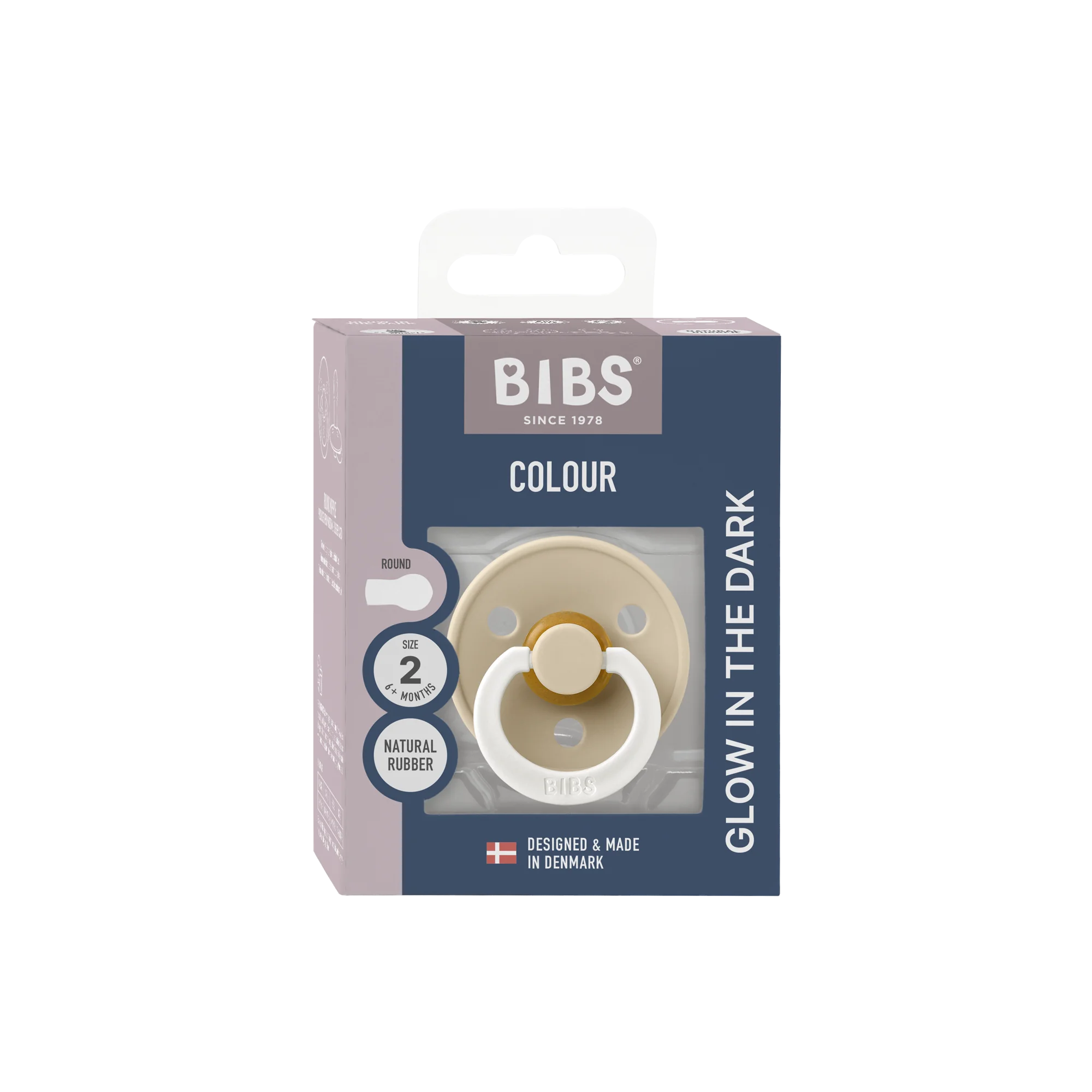 Bibs Pacifier Colour Vanilla Glow smoczek lateksowy uspokajający, 1 szt. 