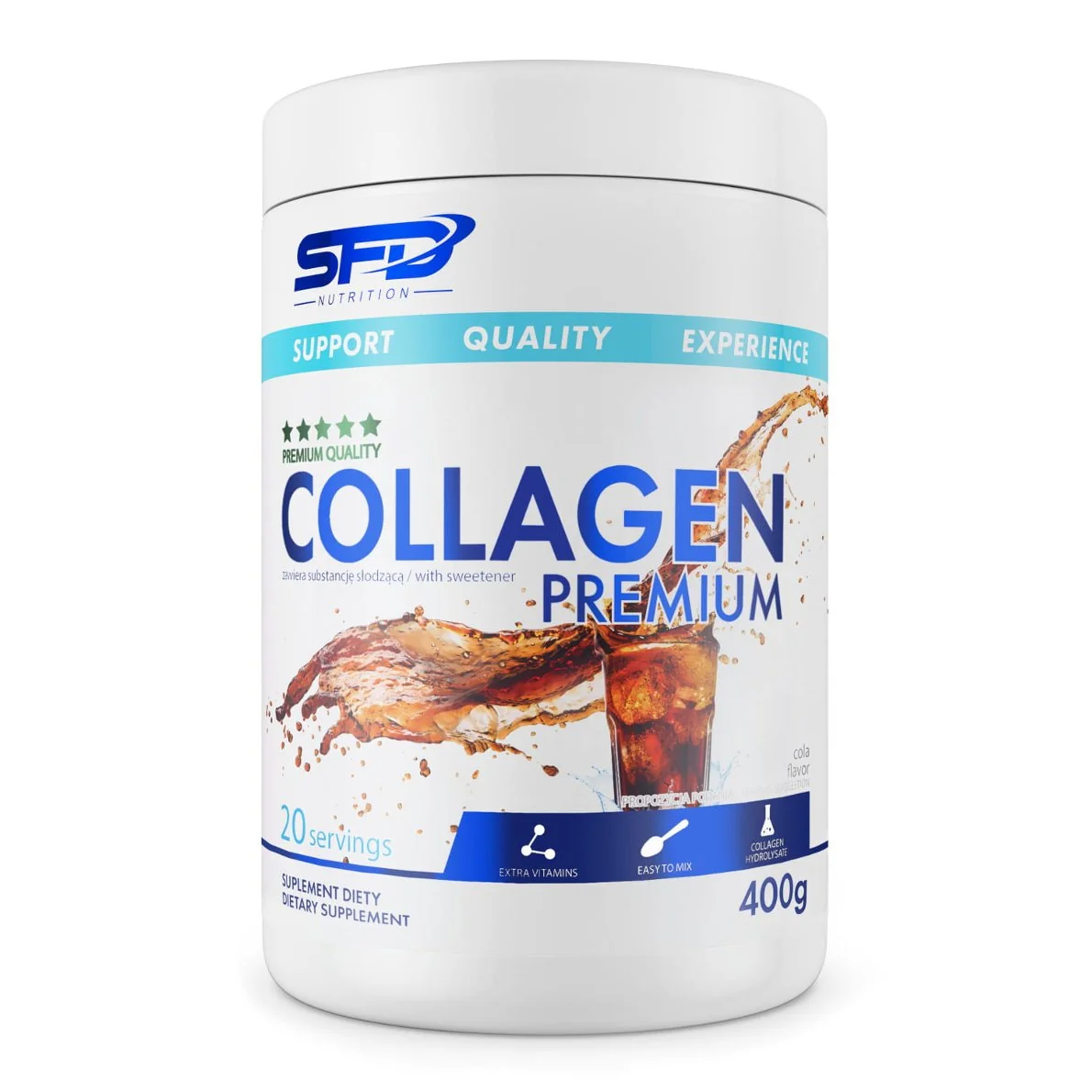 SFD Collagen Premium kolagen w proszku, Cola, 400 g