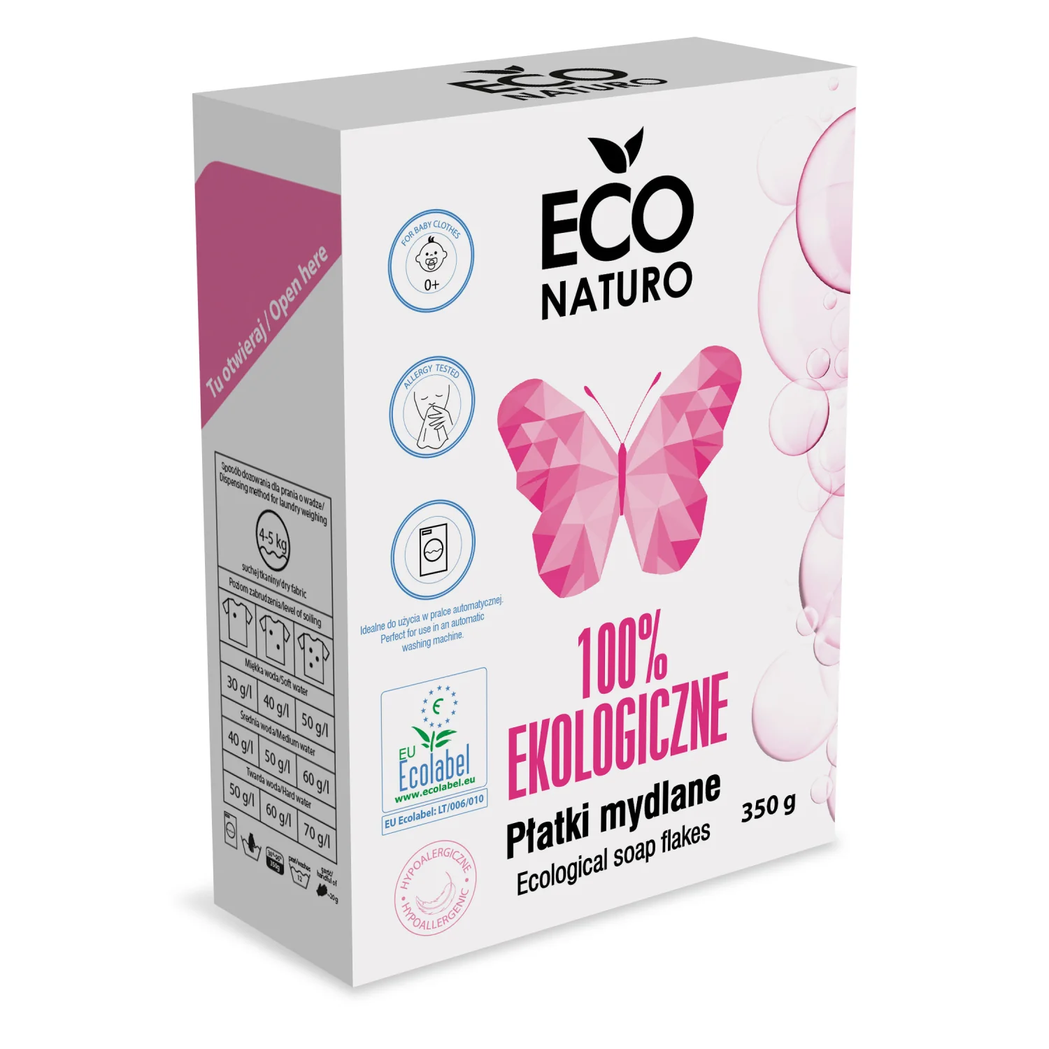 Eco Naturo ekologiczne płatki mydlane, 350 g