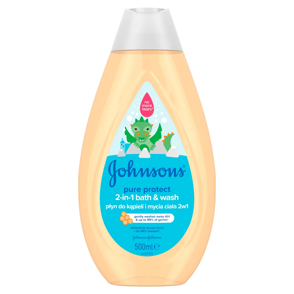 Johnson's Pure Protect płyn do kąpieli i mycia ciała 2w1, 500 ml