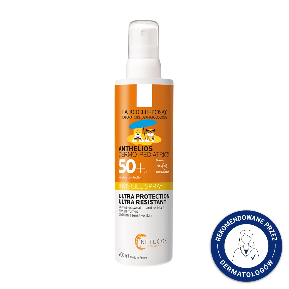 La Roche-Posay Anthelios Dermo-Pediatrics, niewidzialny spray dla dzieci, SPF 50+, 200 ml