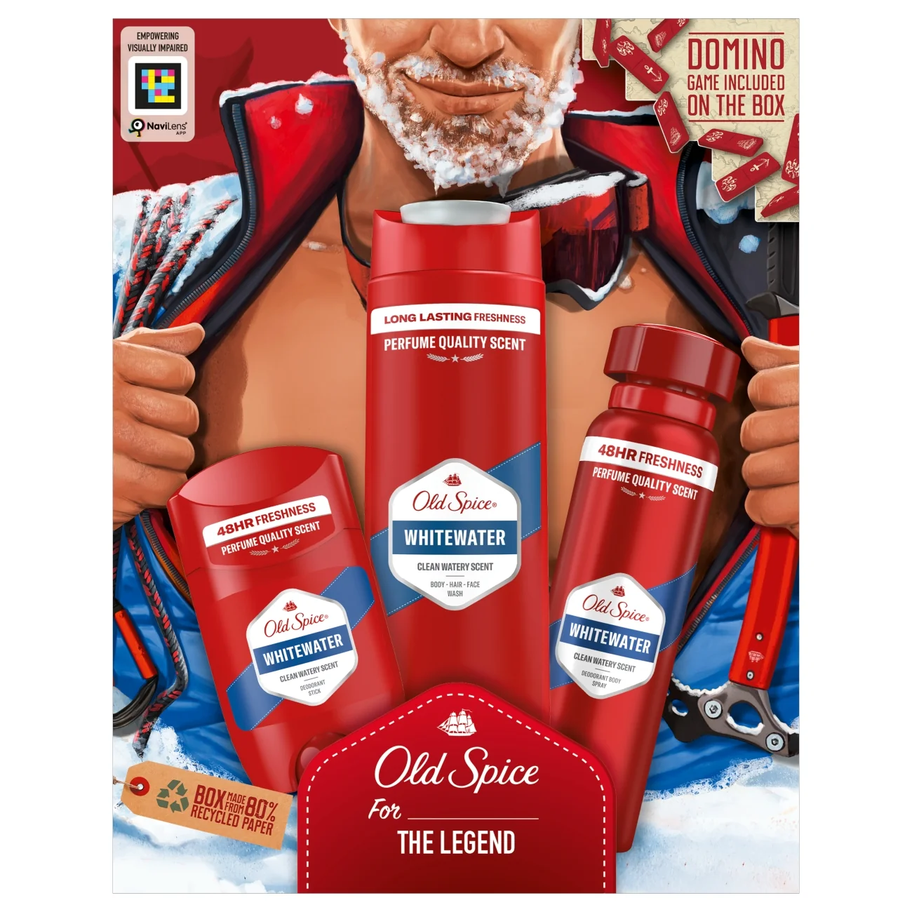 Old Spice Whitewater Alpinist zestaw podarunkowy dezodorant w sprayu, 150 ml + dezodorant w sztyfcie, 50 ml + żel pod prysznic, 250 ml