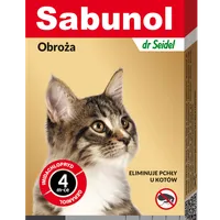 dr Seidel Sabunol Obroża przeciw pchłom dla kotów szara, 1 szt.
