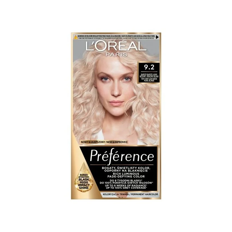 L`Oreal Paris Récital Préférence Farba do włosów 92 Iridescent Blonde, 1 szt.