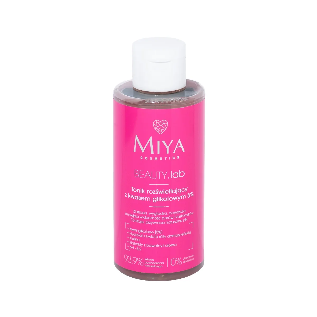 Miya Cosmetics BEAUTY.lab tonik rozświetlający z kwasem glikolowym 5%, 150 ml