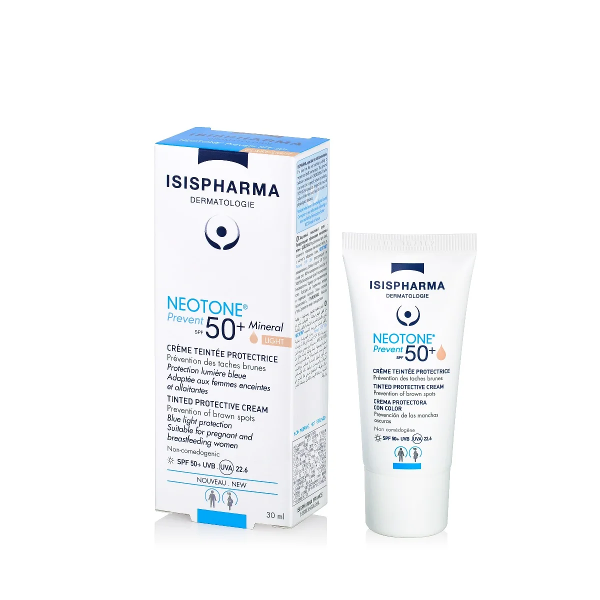 Isispharma Neotone Prevent SPF 50+, krem ochronny tonujący light, 30 ml