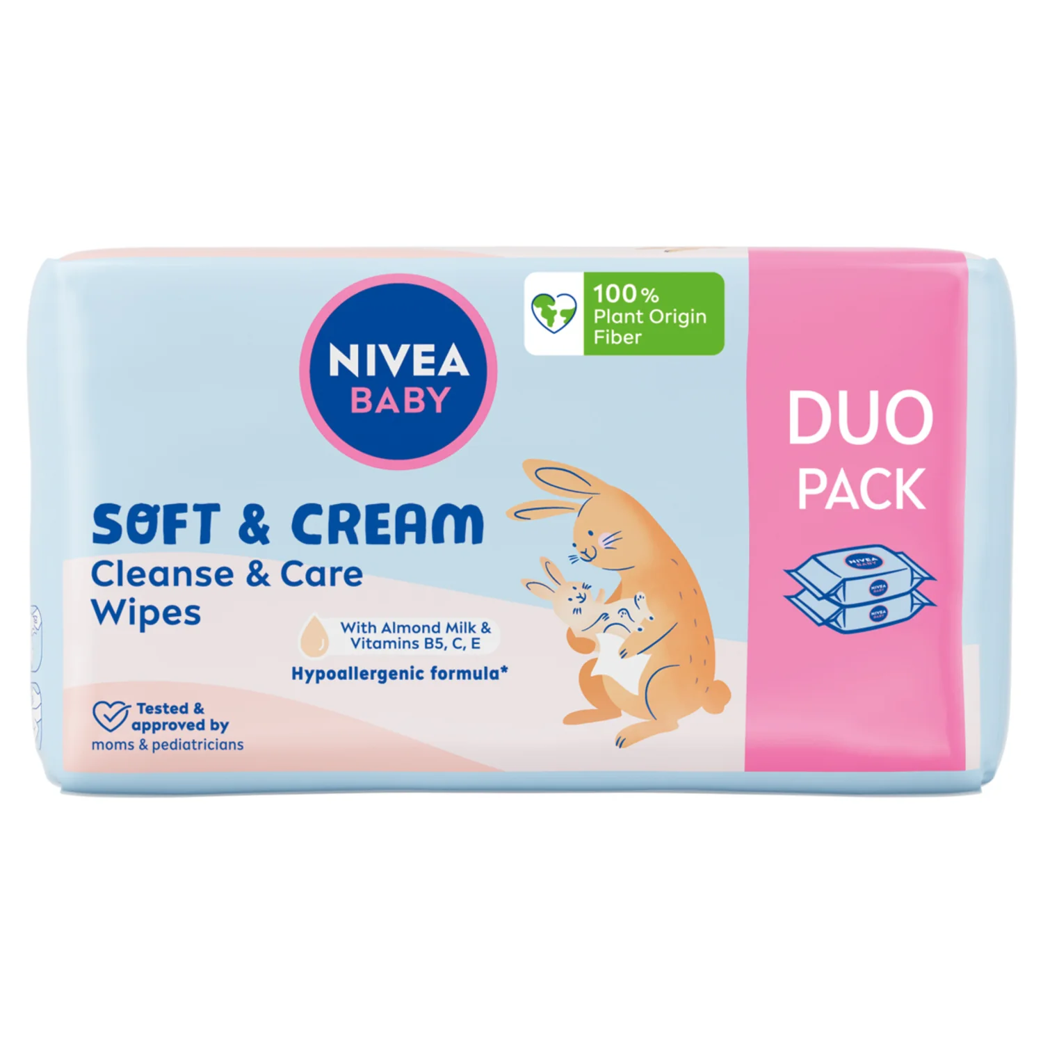 Nivea Baby Soft & Cream, chusteczki biodegradowalne 2 x 57 szt.