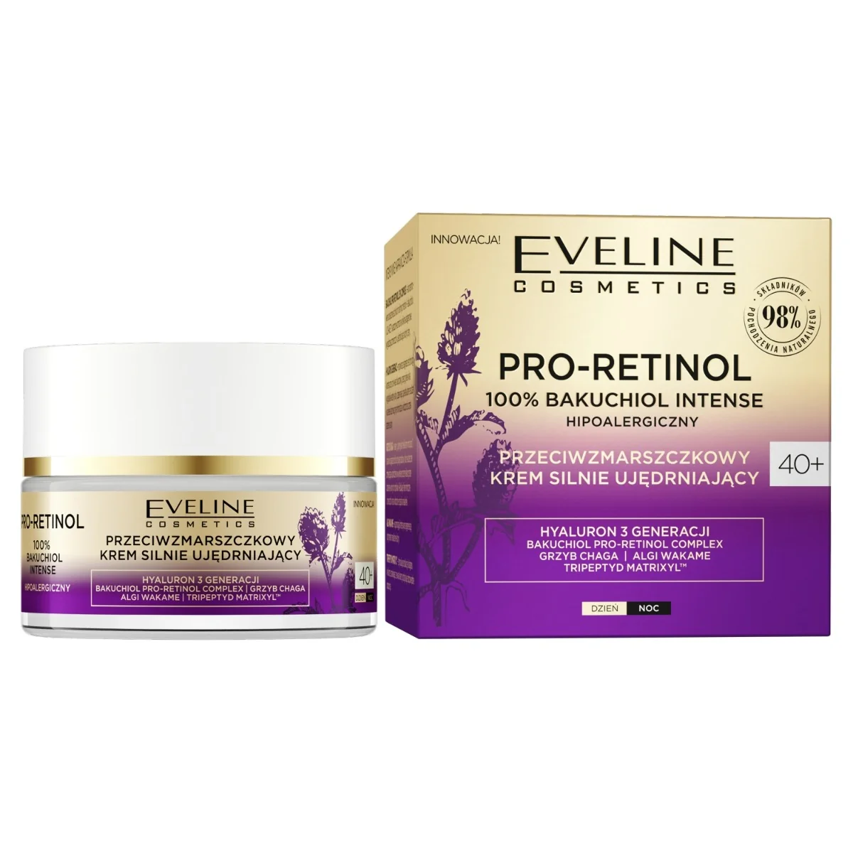 Eveline Cosmetics Organic Pro-Retinol 100% Bakuchiol odmładzający krem silnie ujędrniający 40+, 50 ml