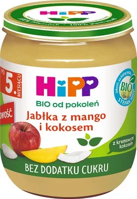 HiPP BIO Jabłka z mango i kremowym kokosem, 160 g