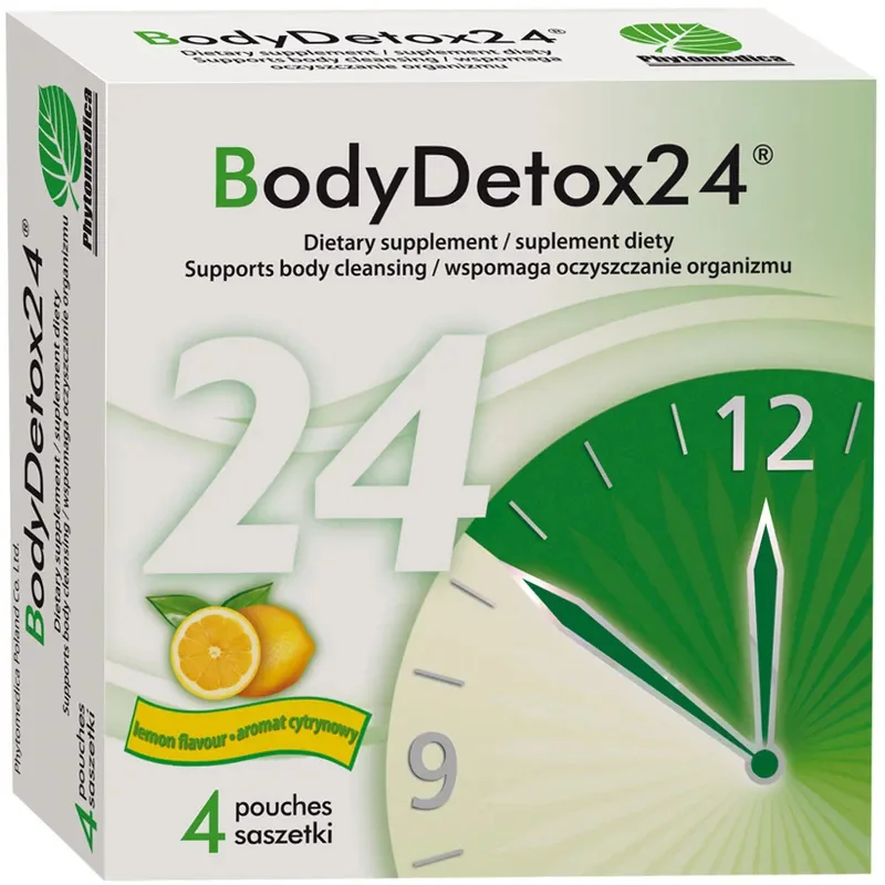 BodyDetox 24, smak cytrynowy, 4 saszetki