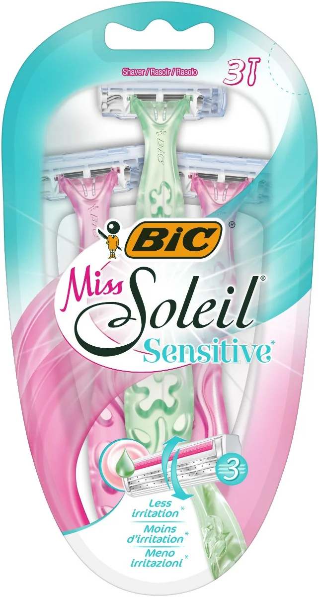 BiC Miss Soleil Sensitive 3-ostrzowa maszynka do golenia dla kobiet, 3 szt.