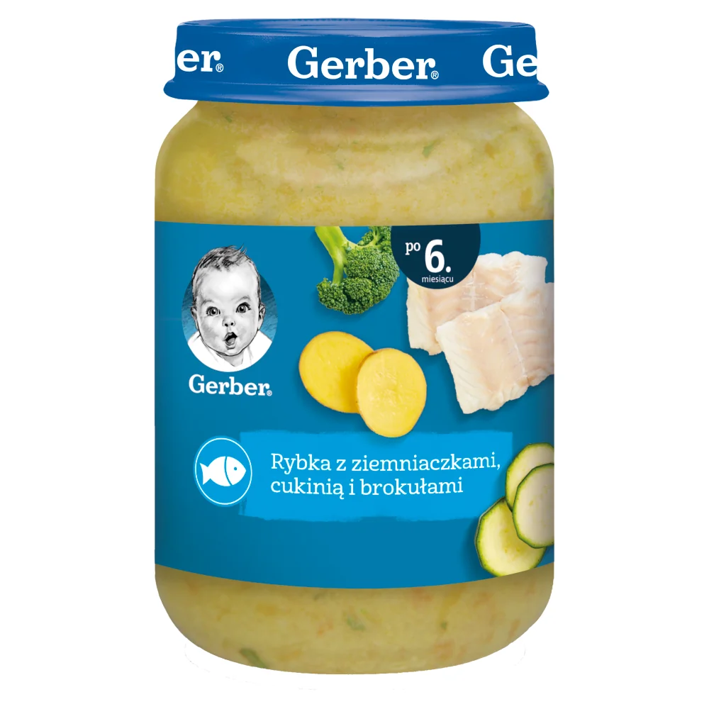 Gerber Obiadek Rybka z ziemniaczkami, cukinią i brokułami, 190 g