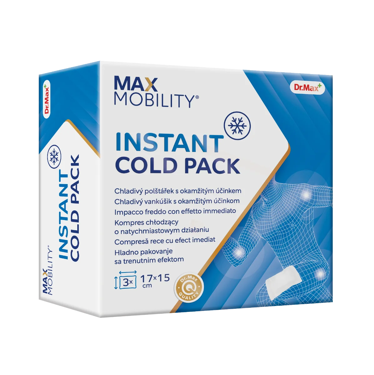 Instant Cold Pack Dr. Max, kompres chłodzący 17x15 cm, 3 sztuki