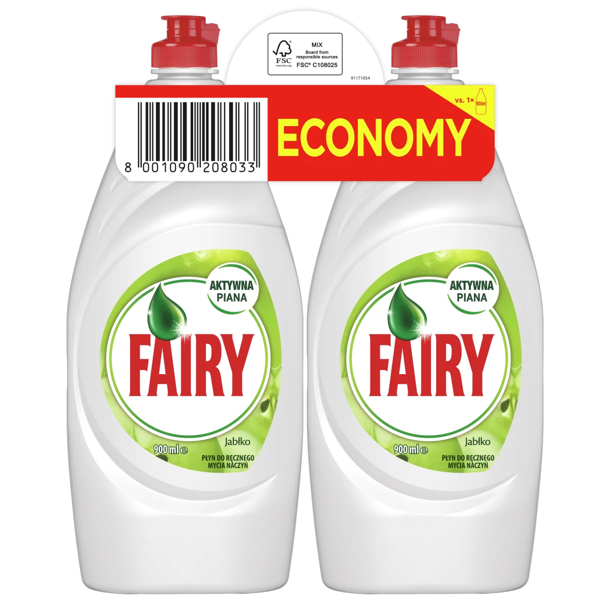 Fairy Apple płyn do mycia naczyń, 2 x 900 ml