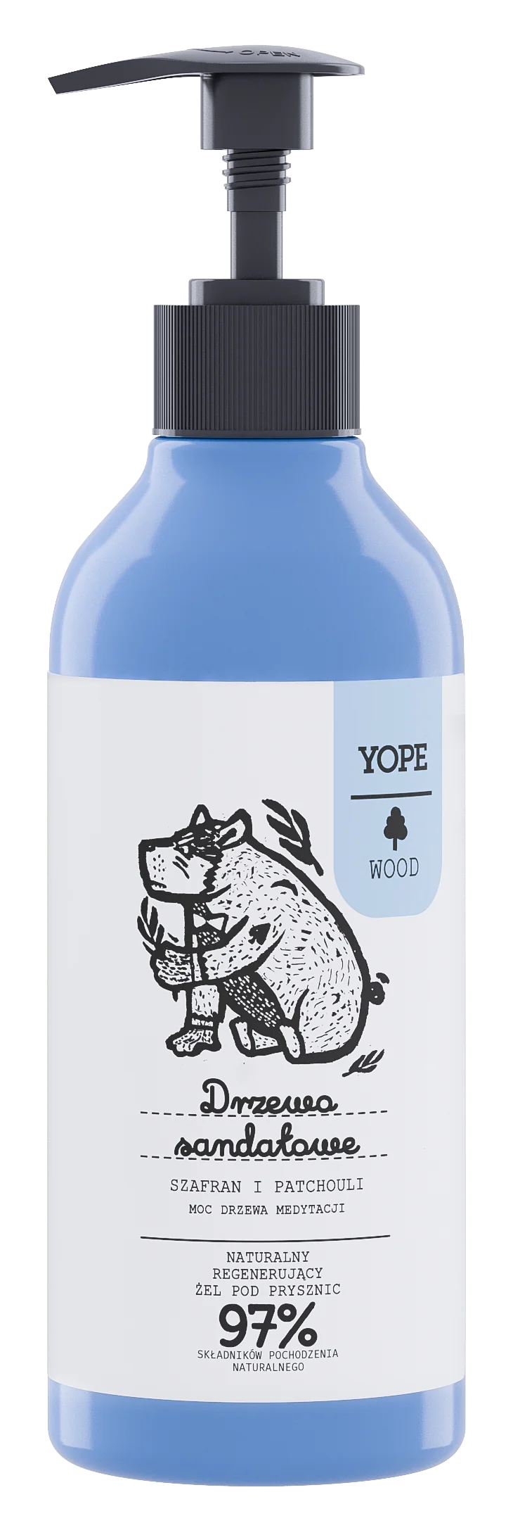 YOPE żel pod prysznic drzewo sandałowe, szafran, patchouli, 400 ml