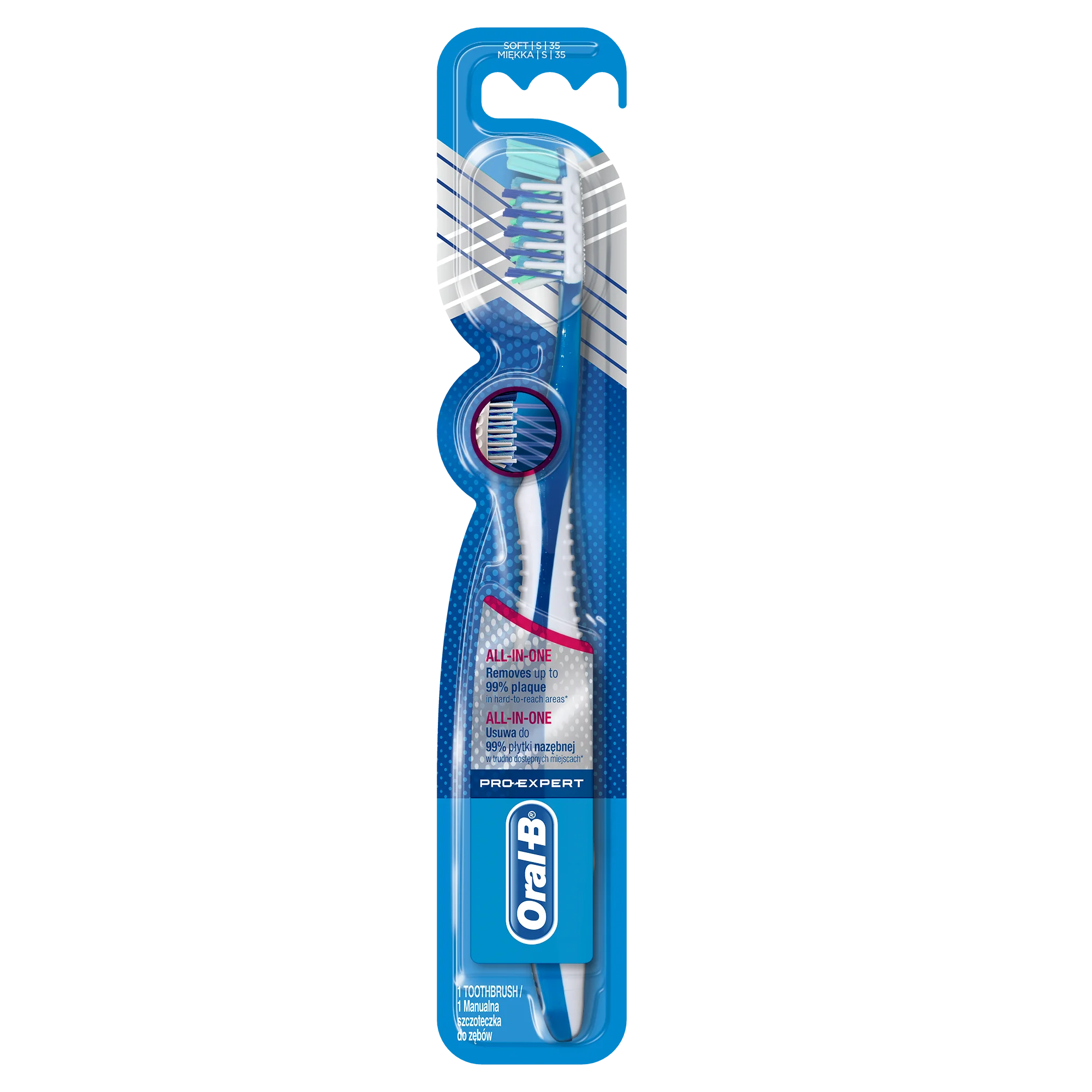 Oral-B Pro-Expert CrossAction All-In-One manualna szczoteczka do zębów miękka, 1 szt.