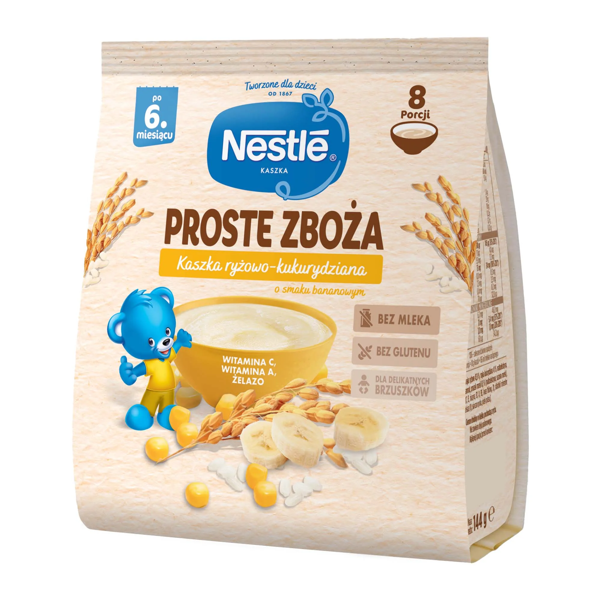 Nestlé Proste Zboża kaszka ryżowo-kukurydziana po 6 miesiącu, 144 g