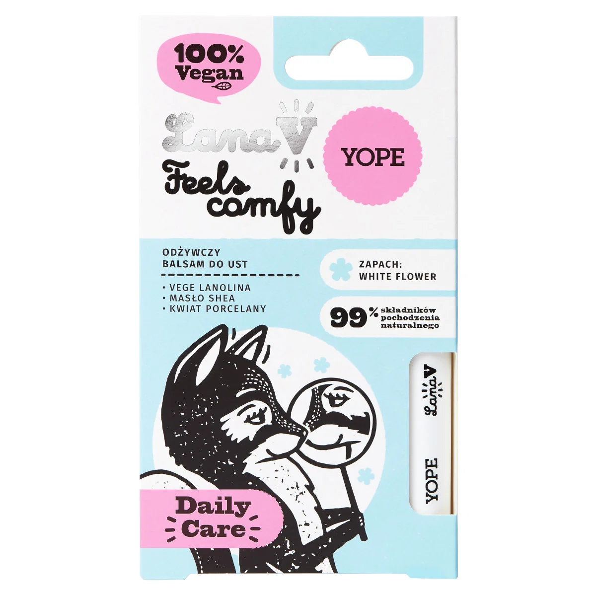 Yope Lana V FEELS COMFY odżywczy balsam do ust, 2,5 g