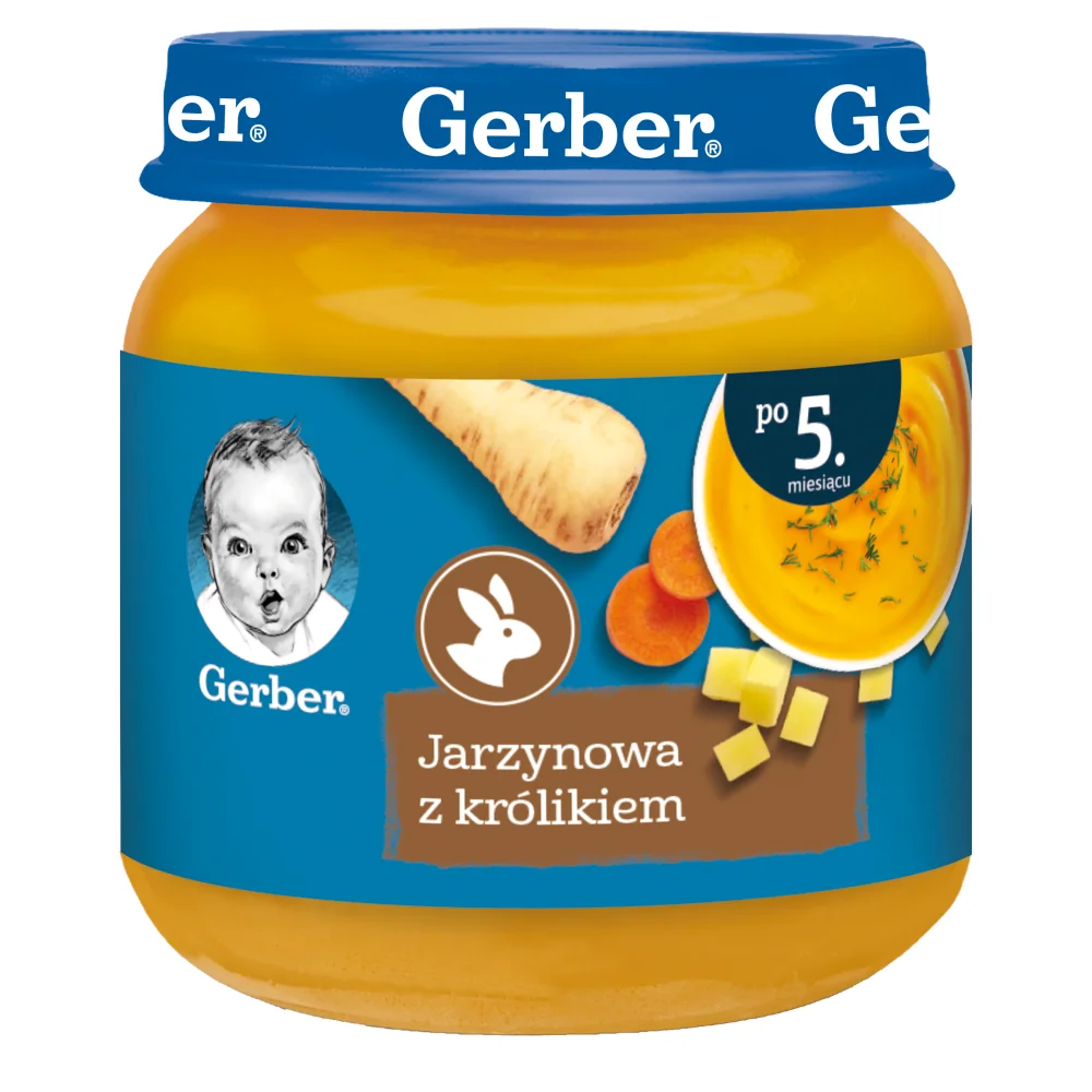 Gerber zupka jarzynowa z królikiem dla niemowląt po 5 miesiącu, 125 g