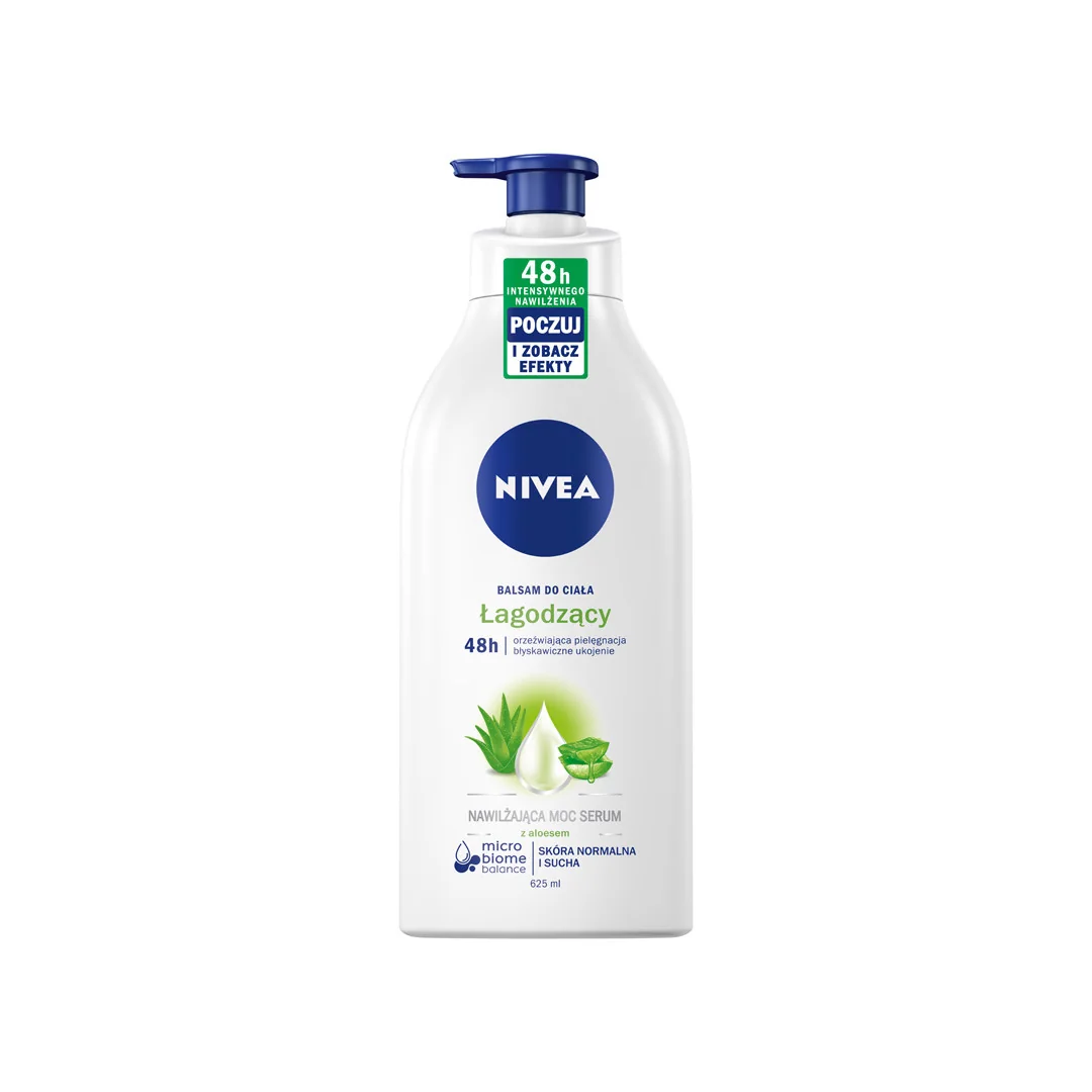 Nivea Body łagodzący balsam do ciała z aloesem z pompką, 625 ml