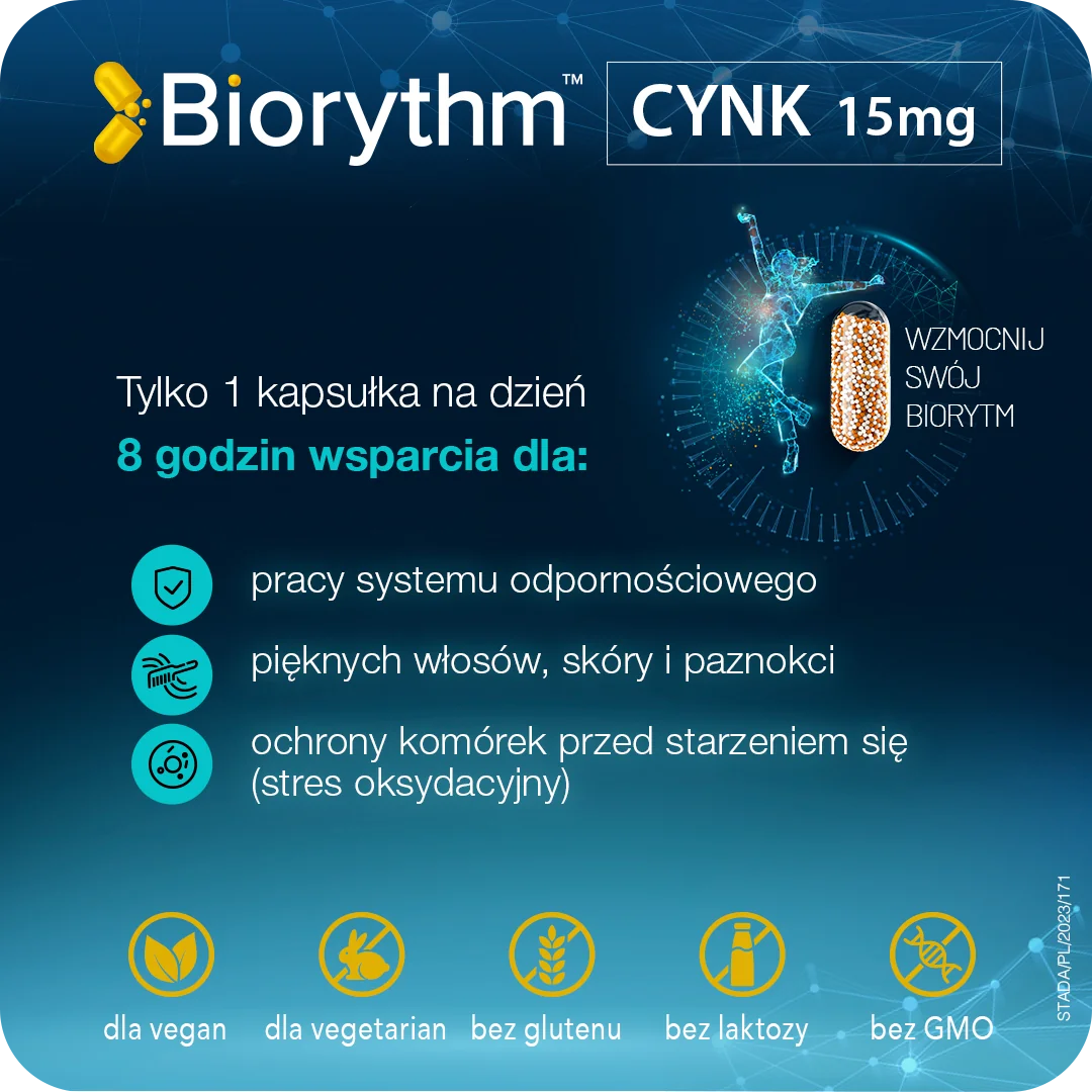 BIOrythm Cynk 15 mg 30 kapsułek