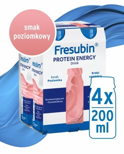 Fresubin Protein Energy Drink, smak poziomkowy, 4 x 200 ml