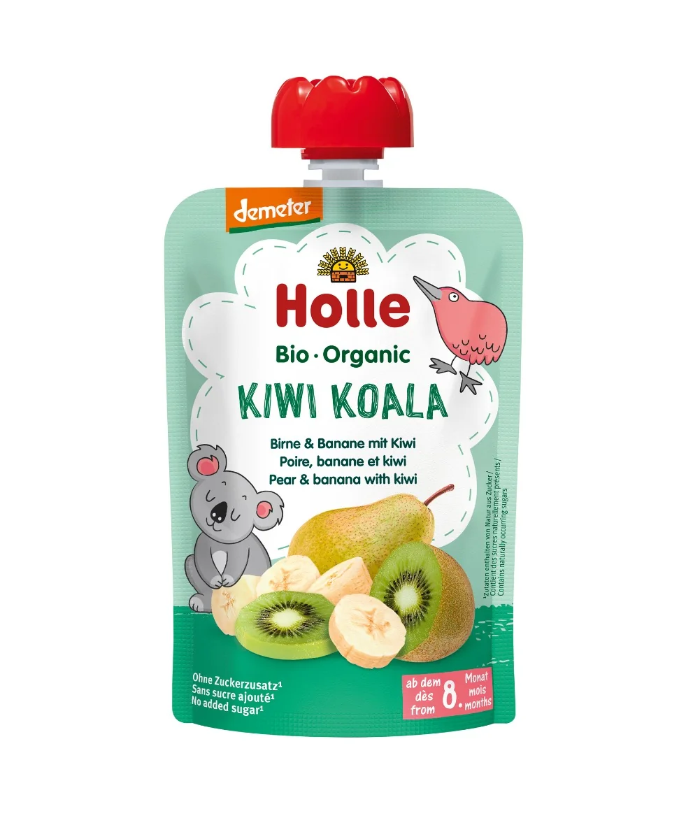 Holle BIO Demeter mus owocowy z gruszką bananem i kiwi Kiwi Koala, 100 g