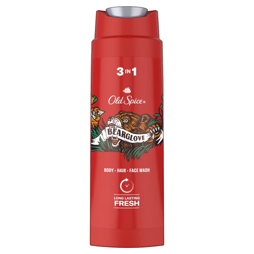 Old Spice Bearglove, Żel pod prysznic i szampon dla mężczyzn 3w1, 250 ml