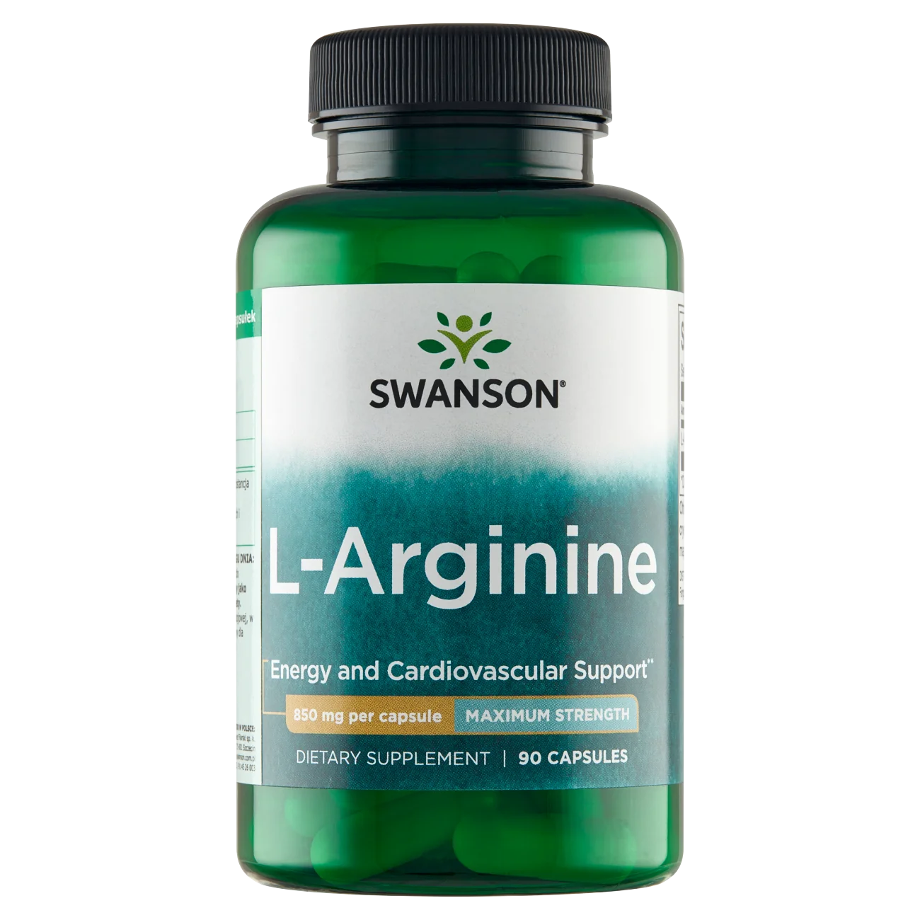 Swanson, L-arginina forte 850 mg, suplement diety, 90 kapsułek