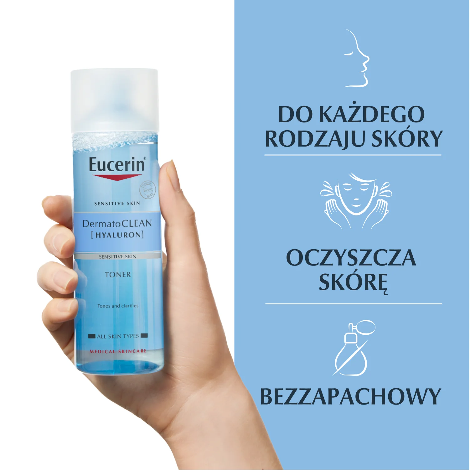 Eucerin DermatoCLEAN Hyaluron tonik oczyszczający do twarzy, 200 ml