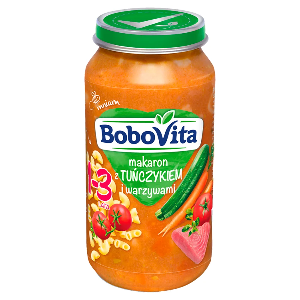 BoboVita makaron z tuńczykiem i warzywami dla dzieci w wieku 1-3 lat, 250 g 