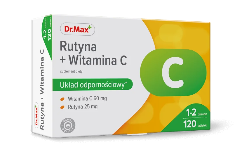 Rutyna + Witamina C Dr.Max, suplement diety, 120 tabletek