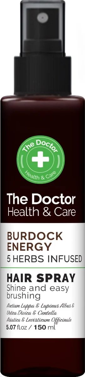 The Doctor Health & Care Burdock Energy 5 Herbs Infused Hair Spray Spray do włosów Energia Łopianu, 150 ml