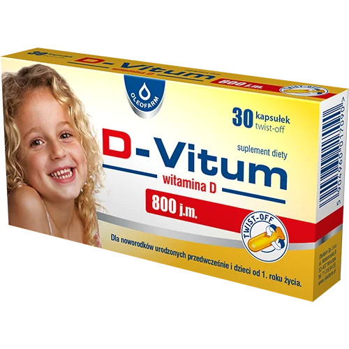 D-Vitum Witamina D 800 j.m., suplement diety, 30 kapsułek twist-off