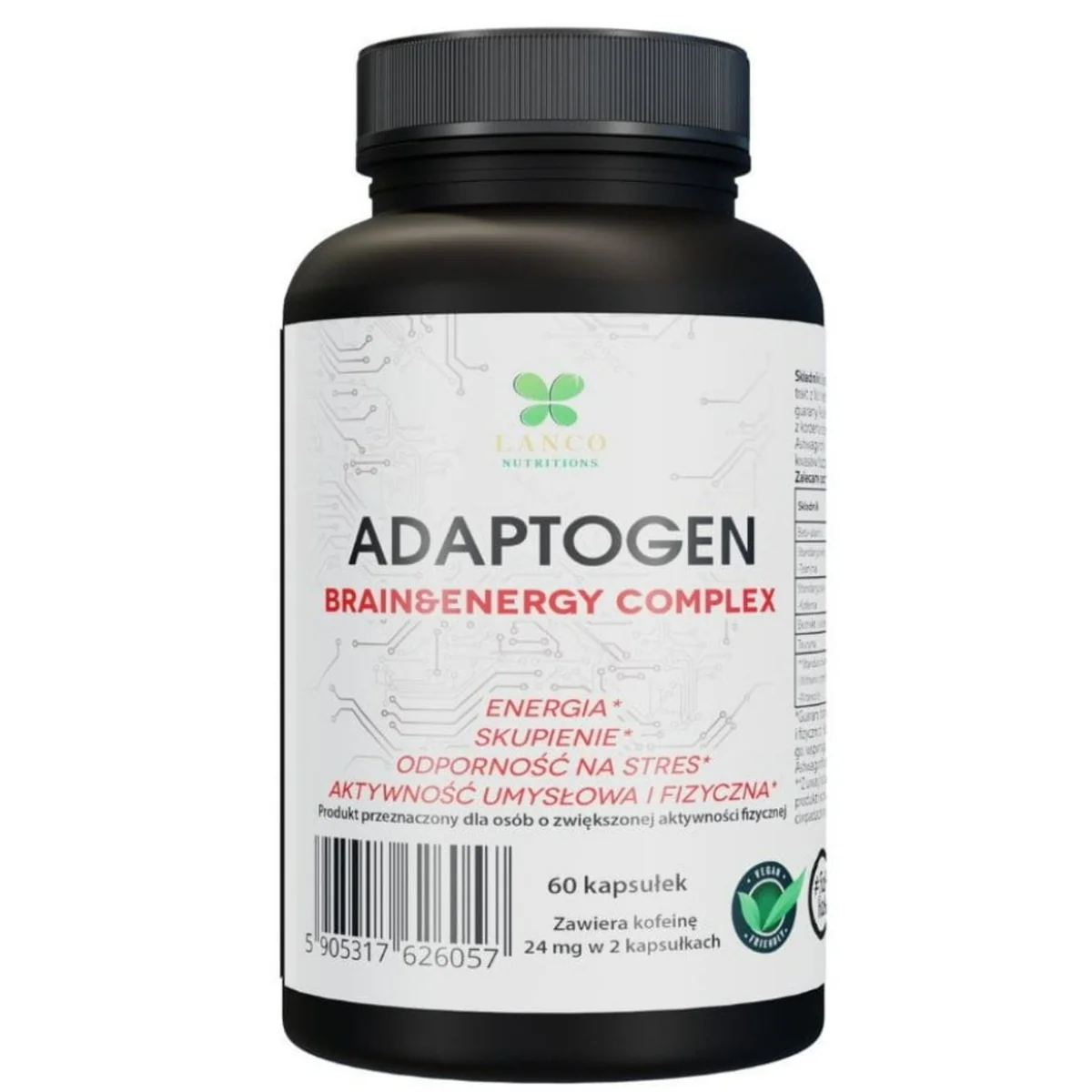 Lanco Nutritions Adaptogen Brain & Energy Complex, 60 kapsułek