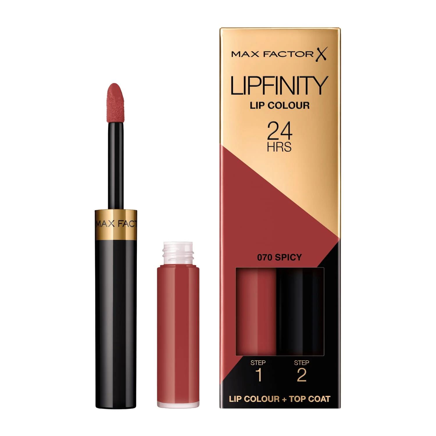 Max Factor Lipfinity Lip Colour 24 h dwufazowa szminka o długotrwałym efekcie, nr 070 Spicy, 4,2 g