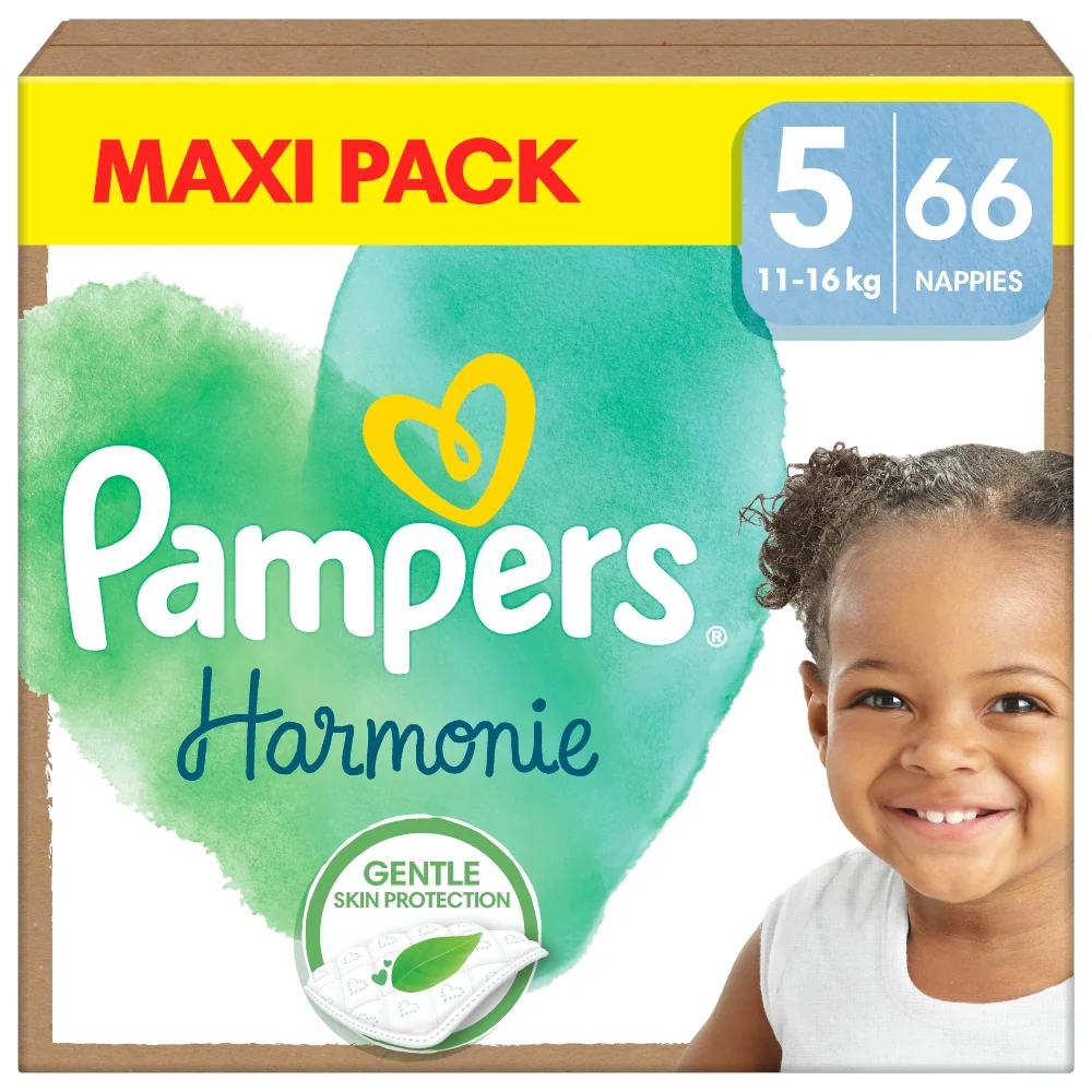 Pampers Harmonie Baby, Pieluszki, rozmiar 5 (11kg-16kg), 66 sztuk