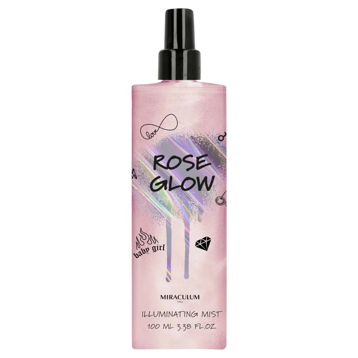 Miraculum Rose Glow rozświetlająca mgiełka do twarzy i ciała, 100 ml