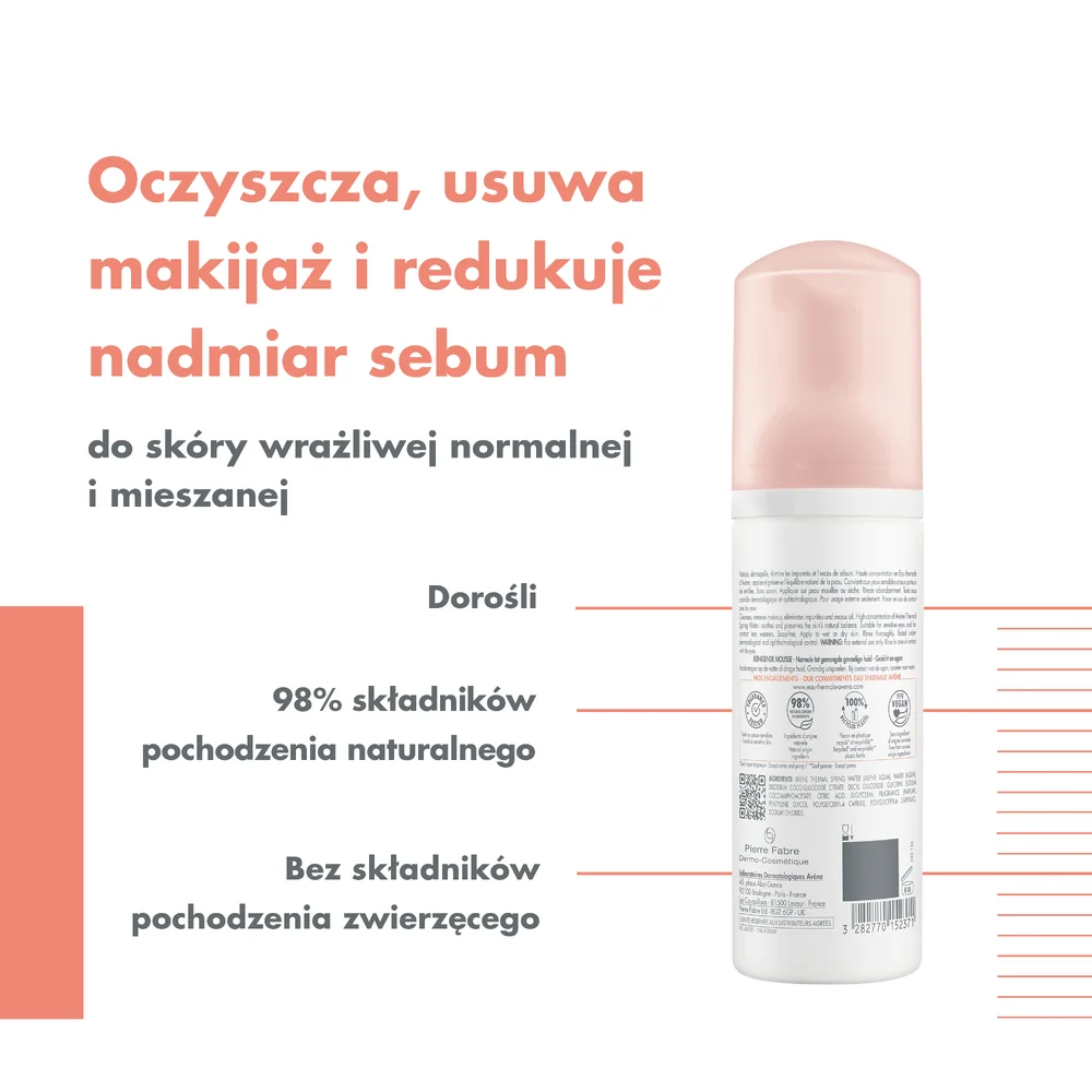 Avène pianka oczyszczająca, 150 ml