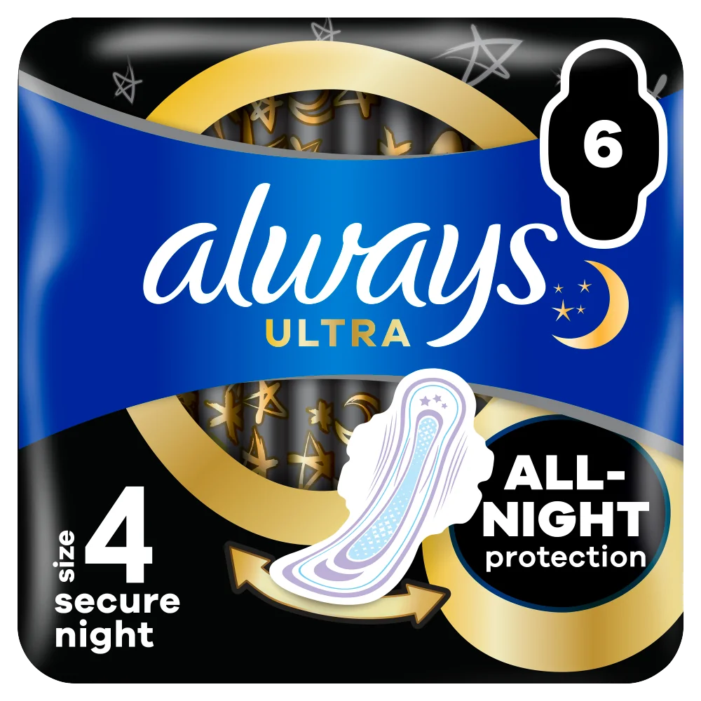 Always Ultra Secure Night Protect podpaski, 6 szt.