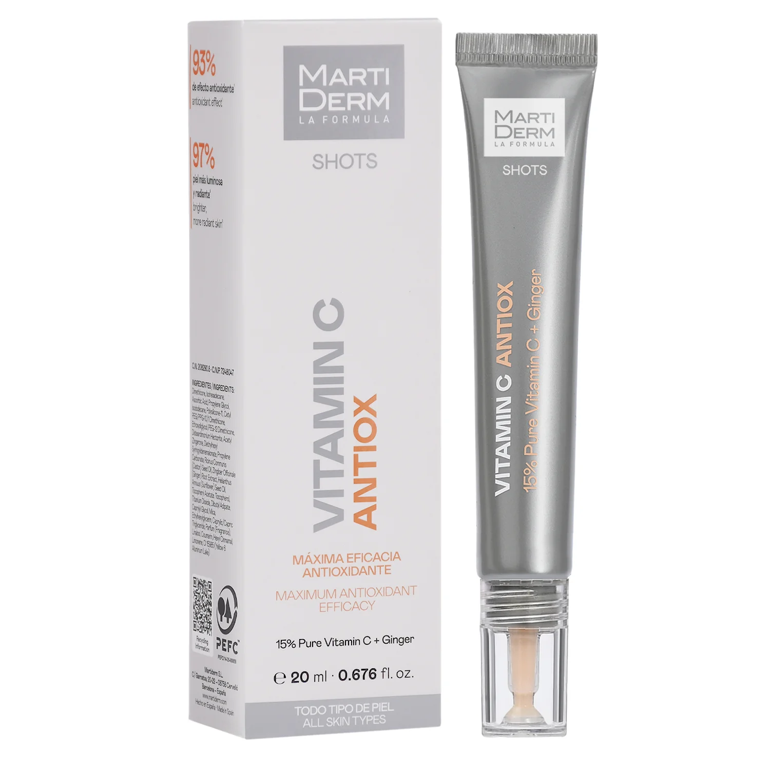 Martiderm Shots Vitamin C Antiox skoncentrowane serum do twarzy, 20 ml